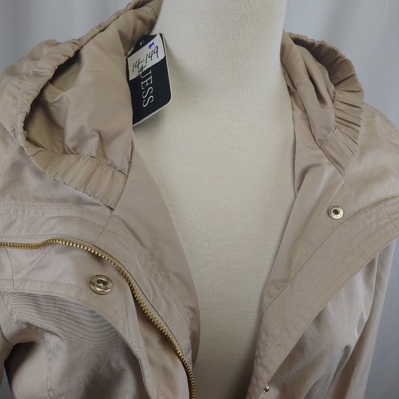 Guess - Hooded Snap Button Anorak Jacket Khaki Medium - Picture 3 of 7